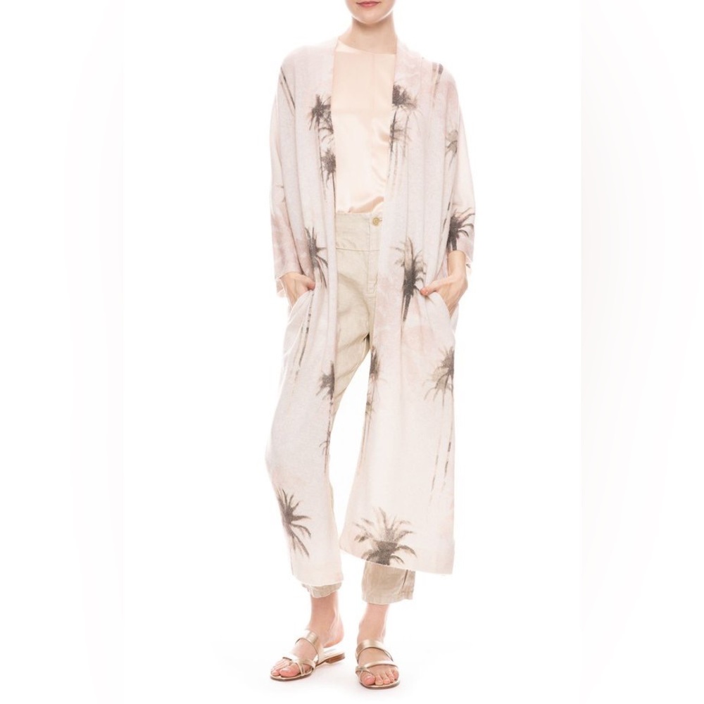 360 Cashmere Arlo Palm Cardigan Duster Large
